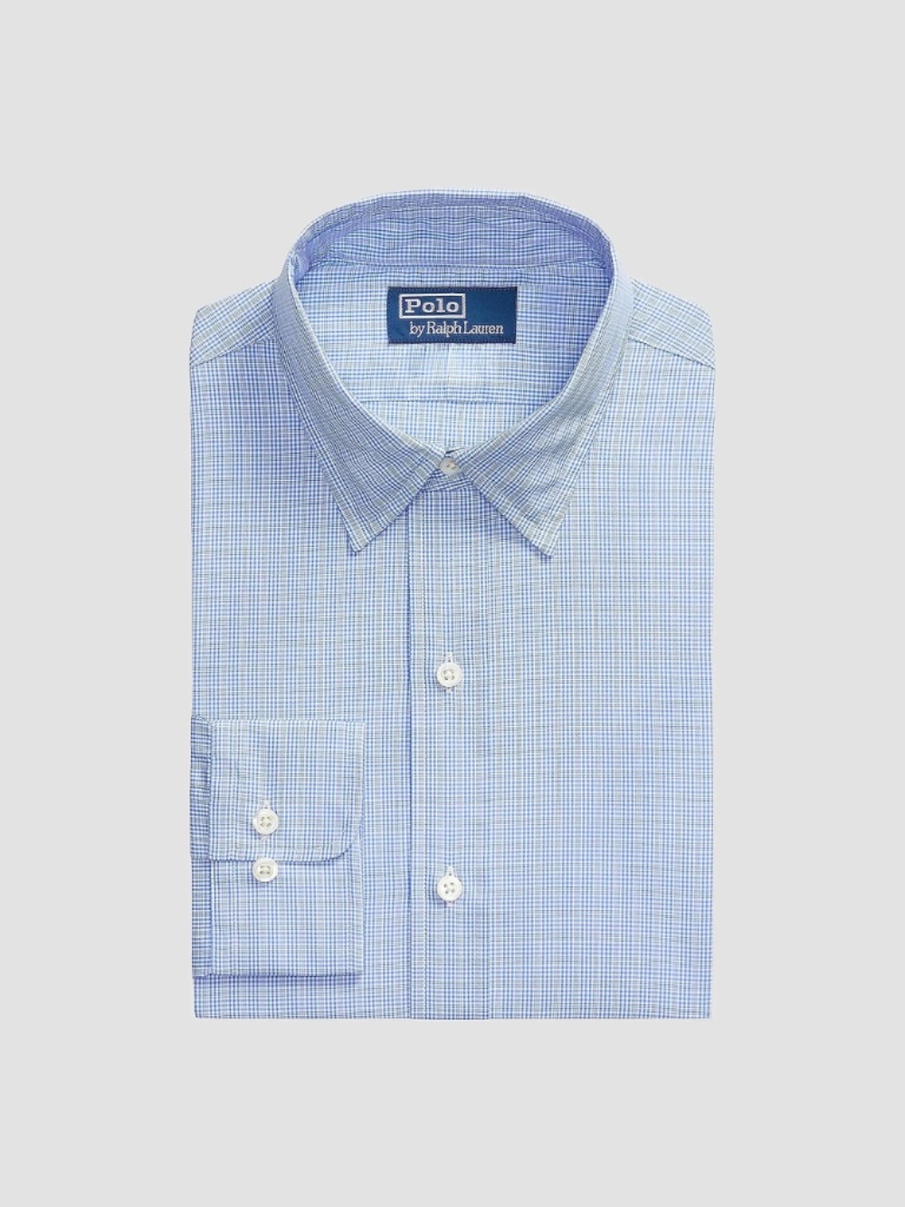 Polo Ralph Lauren Classic-Fit Checked Poplin Shirt - Size M 15 1/2 Blue